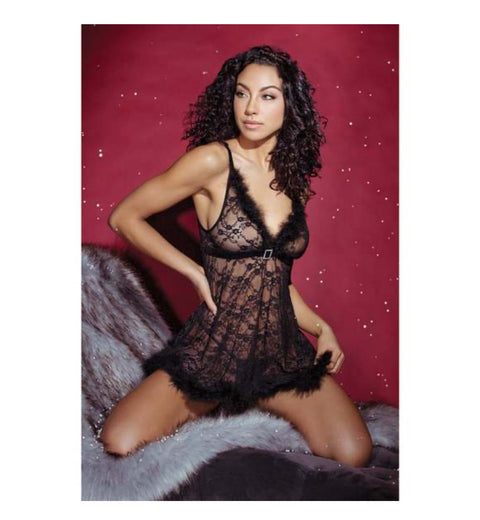 Glamour Net Design Lace Nighty - Mighty Nighties