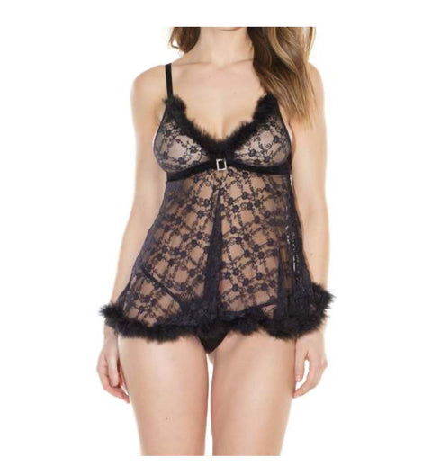 Glamour Net Design Lace Nighty - Mighty Nighties