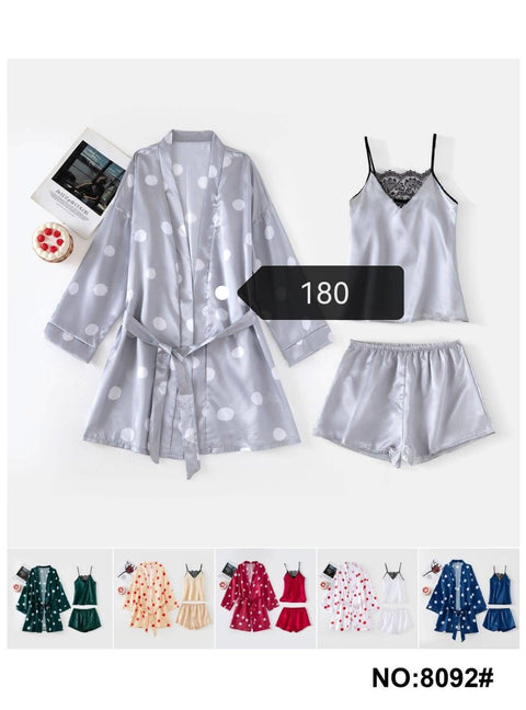 THREE PICS Satin SILK LINGERIE