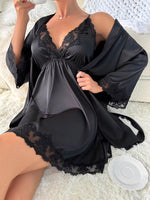 Elegant Soft Silk Nighty with Gown
