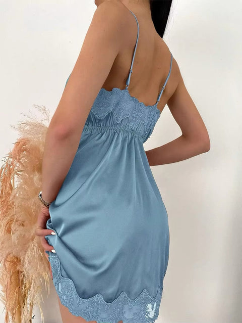 Elegant Soft Silk Nighty with Gown - Mighty Nighties