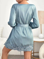 Elegant Soft Silk Nighty with Gown