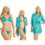 THREE PIECE Silk Nightwear & Lingerie with Short Gown (TWO HEARTS )