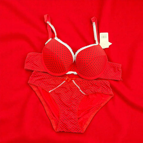 Polka Dot Soft Padded Bra Panty Set
