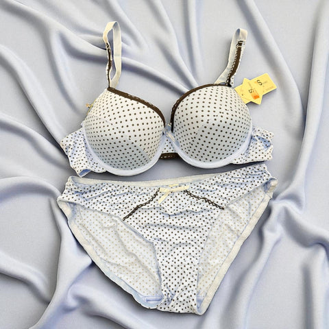 Polka Dot Soft Padded Bra Panty Set