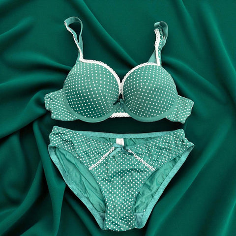 Polka Dot Soft Padded Bra Panty Set