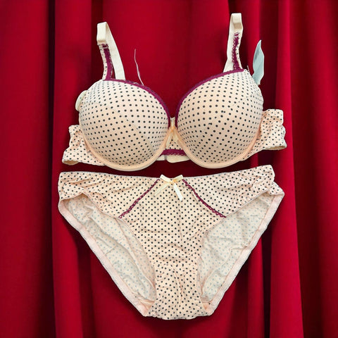Polka Dot Soft Padded Bra Panty Set