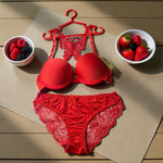 Butterfly Lace Padded Bra Panty Set