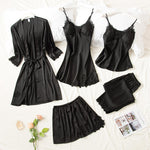 5 Piece Royal Bridal Silk  Nightgown Set