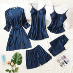 5 Piece Royal Bridal Silk  Nightgown Set