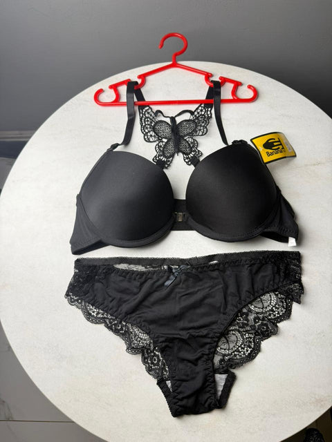 Butterfly Lace Padded Bra Set