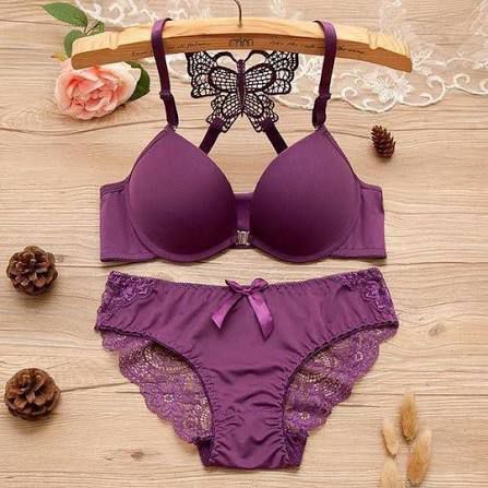 Butterfly Lace Padded Bra Panty Set