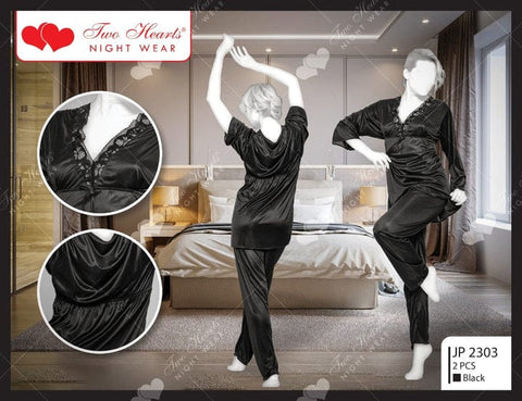 Two Hearts 2 piece Silk Pajama Shirt And Soft Fabric