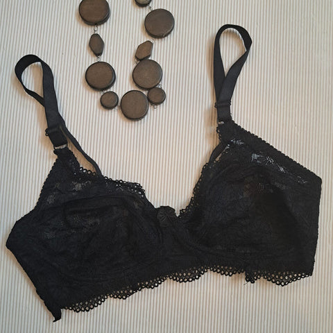 Galaxy Soft Net Bra Without Ring with Flower Lace