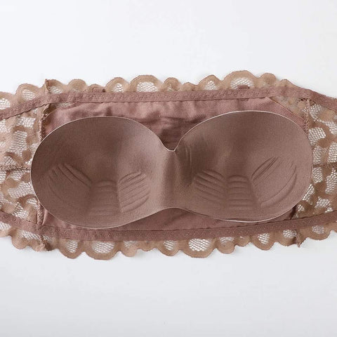 Net floral Strapless Biddies With Back Hook And removable pad