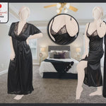 Two Hearts 2 piece silk long nighty