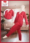 Two Hearts 2 piece silk TROZER Shirt Front lace