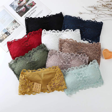 Net floral Strapless Biddies With Back Hook And removable pad
