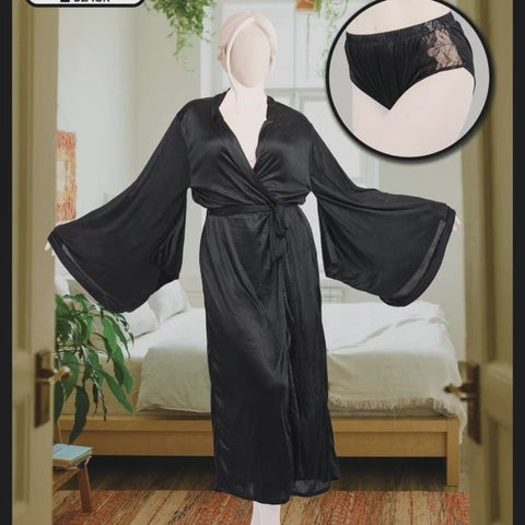 Two Hearts 2 piece panty and Gown silk nighty