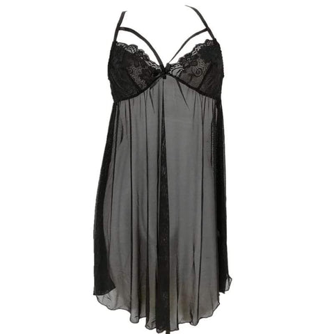 Short Net Lingerie With Back Cross Style - Mighty Nighties