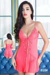 One Piece Embroidery Net Lingerie Nighty