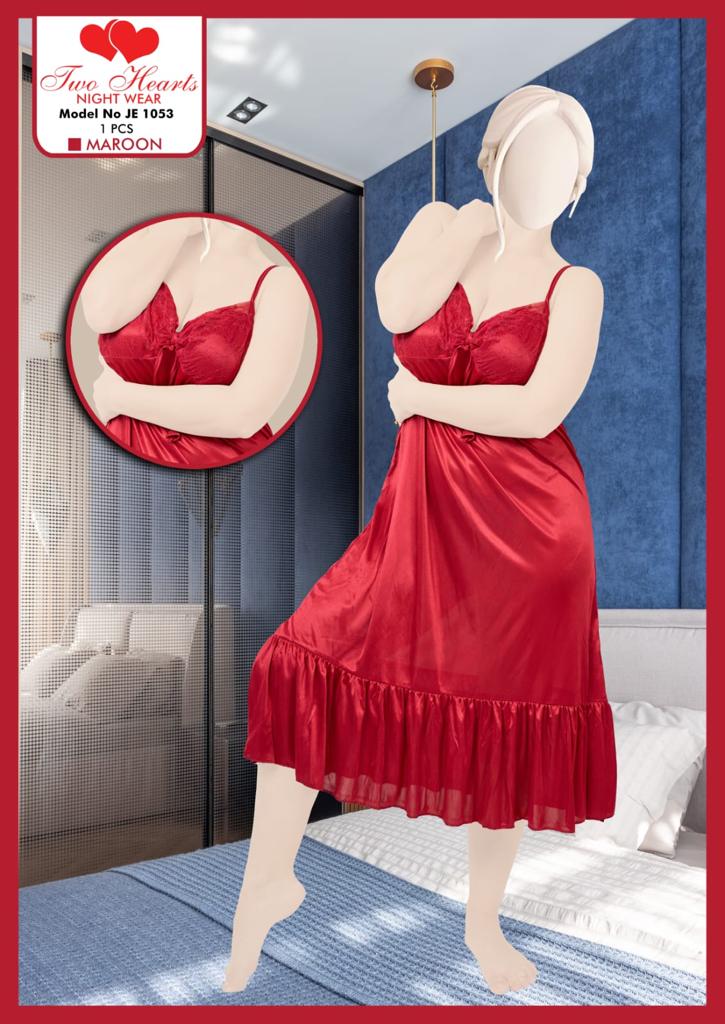Two Hearts 1 piece Silk Nighty