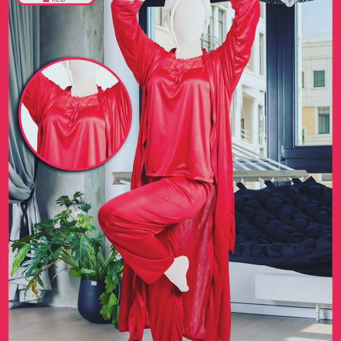 Two Hearts 3 piece Silk Nighty soft Stuff